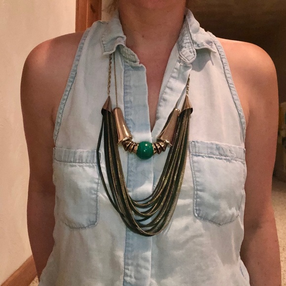 Express multi-color metal statement necklace - Picture 1 of 3